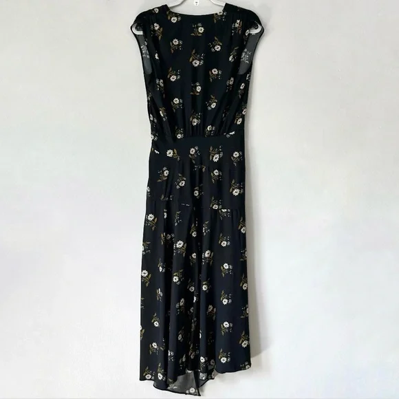 NEW Veronica Beard Wixson Silk Blend Floral Midi Dress Asymmetrical Hem - Picture 7 of 12